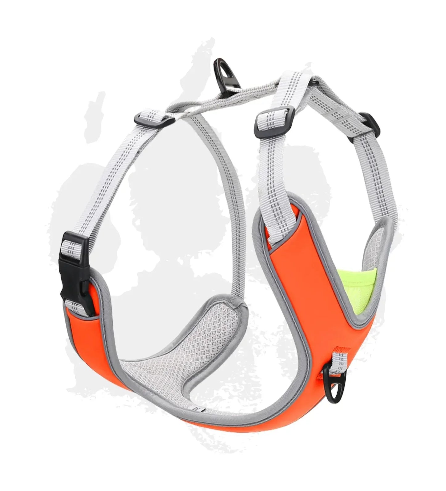 Dog running harness breathable adjustable design in orange color